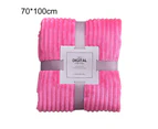 Skin-friendly Soft Throw Blanket Polyester Air Conditioned Blanket for Sofa-Rose Red