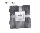 Skin-friendly Soft Throw Blanket Polyester Air Conditioned Blanket for Sofa-Light Grey