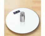 Household Round Shape Rechargeable Battery Electronic Weight Body Bathroom Scale-White Battery Powered