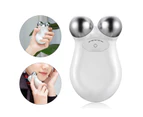 Microcurrent Roller Massager Face Lifting Anti-aging Beauty Supplies Facial Contour Firm Body Skin Massager Roller for Girl-White