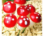 50Pcs/Set 2 Sizes Mini Mushroom Miniatures Artificial Garden Fairy Bonsai Plant Pot Resin Craft Decoration for Home DIY Micro Landscape Decor