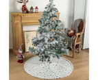 Christmas Tree Skirt Soft Exquisite Flannel Winter Large Christmas Tree Mat for Home Silver