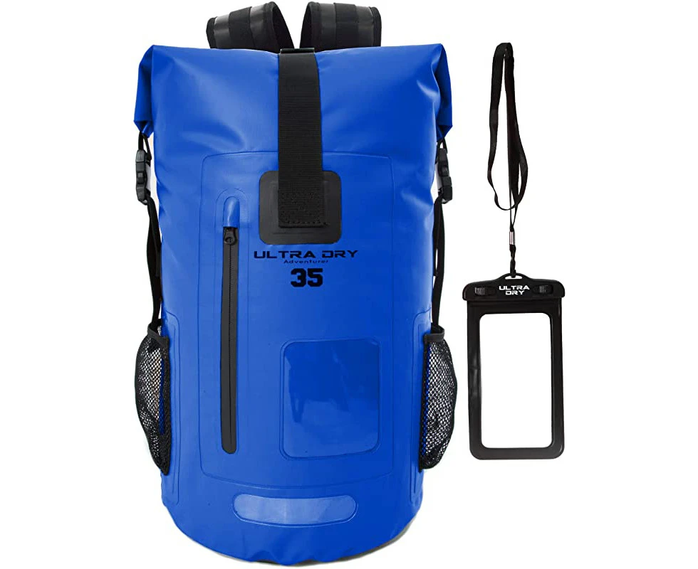 (35 L, Blue) - Premium 35L Waterproof Dry Bag Backpack, Sack with Phone Dry Bag, Perfect for Boating/Kayaking/Hiking/Canoeing/Fishing/Rafting/Swimming/Camp