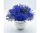 1 Set Artificial Plant Pot Ornamental Photo Props Plastic Desktop Fake Grass Plants for Outdoor-Purple Orchid