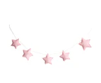 Nordic 5Pcs Cute Stars Hanging Ornaments Banner Bunting Party Kid Bed Room Decor-Pink