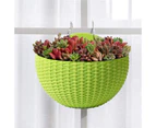 Flower Pot Exquisite Wall-mounted Plastic Wall Hanging Basket Flowerpot for Garden-Light Green