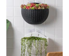 Flower Pot Exquisite Wall-mounted Plastic Wall Hanging Basket Flowerpot for Garden-Black
