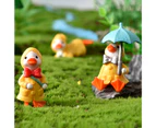 4Pcs/Set Animated Ducks Figurines Cartoon Plastic Exquisite Decorative Ducks Statue for Kids-Yellow