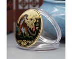 5Pcs Commemorative Coin Good Meaning Anti-Scratch Tiger Pattern 2022 Coin Round with Protective Organizer for Anniversary-Golden