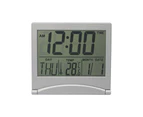 Folding LCD Digital Alarm Clock Electronic Calendar Thermometer Mini Desk Clock