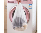 Clothes Anti-tangle Anti-Deformation Washing Machine Mesh Drawstring Laundry Bag-White