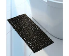 Solid Stone Bath Shower Mats Anti-skid Rug Suction Cup Bathtub Non-Slip Carpet-Black