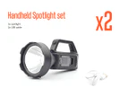 2pk LED Handheld Spotlight Torch FloodLight (Sydney Stock) Rechargeable Flashlight Torch Powerbank USB Light Torch Camping