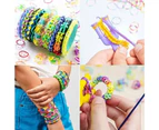 7500pcs Large Mixed Color Loom Bands Kit DIY Board Hooks S Clips Beads Charms