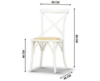 Alchemy Crossback Dining Chair Set of 2 Solid Oak Timber Wood Ratan Seat - White