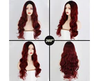 Synthetic wig Long Ombre Red Wigs for Women Middle Part Curly Wigs Natural Looking Synthetic Heat Resistant Fiber Wigs