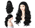 Synthetic Wig Headband Long Body Wave Wigs for Women Glueless Natural Hair Black Ginger Women's Daily Heat Resistant Fiber