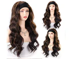 Synthetic Wig Headband Long Body Wave Wigs for Women Glueless Natural Hair Black Ginger Women's Daily Heat Resistant Fiber