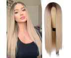 Synthetic Wig Fashion Long Black Straight Hair Wig Highlighting Blonde Hair Synthetic Wig for Girls with Cosplay Wig