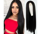 Synthetic Wig Long Straight Hair Wig Wine Red Ladies Natural Hand Middle Heat-resistant Fiber Daily Wig