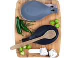 Modern Silicone Spoon Rest | Kitchen Utensil Holder | Quality Material | BPA Free | Counter Spatula Holder | Stovetop Spoon Rest (Set of 3)