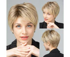 TINY LANA Synthetic Short Wig Honey Brown Futura Hair Wigs with Bangs for Women Copper Brown Natural Cosplay Hair Heat Resistant