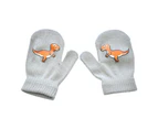 1 Pair 1-4 Years Boys Girls Gloves Knitted Little Dinosaur Pattern Winter Infant Thickened Warm Cartoon Gloves for Outdoor Style3