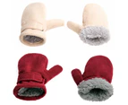 Autumn Winter Toddler Magic Tape Warm Mitten Baby Boys Girls Faux Fleece Gloves-M Style5