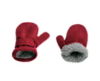 Autumn Winter Toddler Magic Tape Warm Mitten Baby Boys Girls Faux Fleece Gloves-M Style3