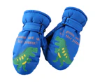 Kids Windproof Plush Liner Magic Tape Full Finger Mittens Outdoor Warm Gloves Style5