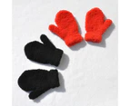Children Kid Autumn Winter Warm Mittens Solid Color Full Finger Plush Gloves Style1