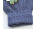 1 Pair 1-4 Years Boys Girls Gloves Knitted Little Dinosaur Pattern Winter Infant Thickened Warm Cartoon Gloves for Outdoor Style6
