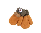 1 Pair 0-3 Years Boys Girls Gloves Cartoon Plush Autumn Winter Stretchy Warm Gloves for Outdoor Style4