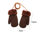 1 Pair Mittens Thick Lined Keep Warmth Acrylic Fiber Insulated Breathable Winter Gloves for Kids Style4