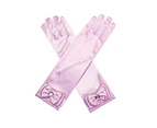 1 Pair Princess Gloves Full Finger Faux Crystal Bowknot Shiny Silky Dress-up Accessories Satin Kids Stage Performance Long Formal Costume Gloves Style2