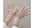 1 Pair Women Gloves Knitted 2-Fingerless Touchscreen Stretchy Wrist Hands Protection Winter Thermal Women Motorcycle Riding Gloves for Outdoor Style7