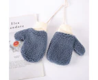 1 Pair Children Gloves Soft Thicken Comfortable Plush Full Finger Warm Washable Fingers Wrapped Hanging Neck  Kids Gloves for Daily Wear Style6