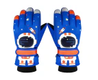 1 Pair Ski Gloves Cartoon Astronaut Touchscreen Full FingerWaterproof Cold Resistant Autumn Winter Kids Pupil Cycling Snow Gloves for Outdoor-L Style1