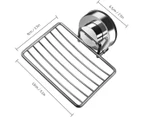 Set of 2 Suction Cup Soap Dish 304 Stainless Steel Soap Holder Sponge Holder Durable Storage Tray for Bathroom and Kitchen No Drilling