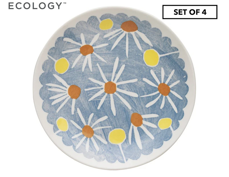 4 x Ecology 20cm Aster Side Plate - Blue