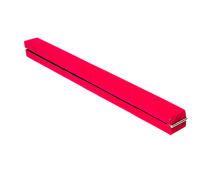 2.4m (8FT) Gymnastics Folding Balance Beam Pink Synthetic Suede