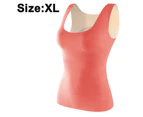 Thermal Tank Top for Women Fleece Cami Shirt Sleeveless Camisole - Pink