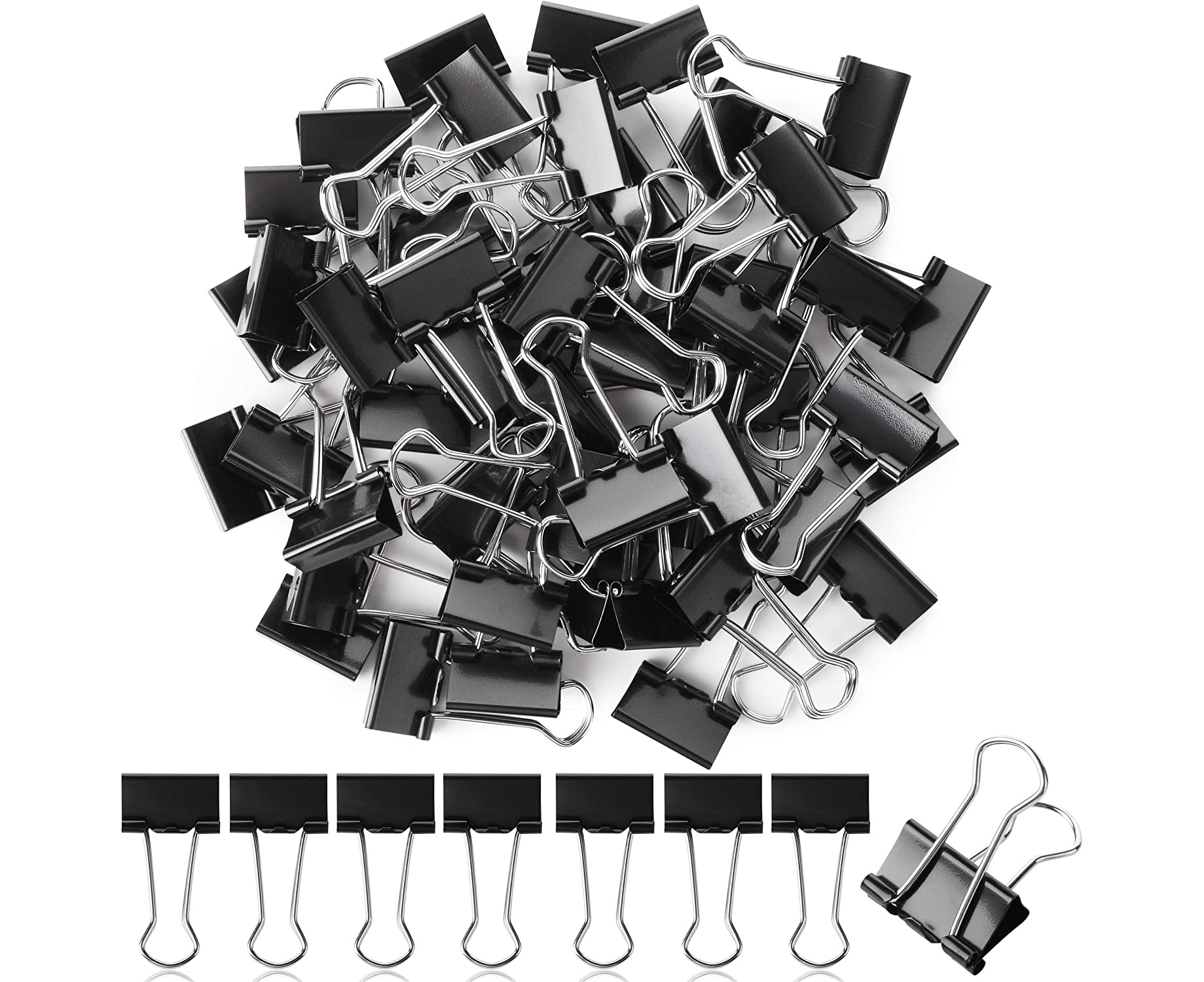 Binder Clips, Small Binder Clips, 50 Pack, 0.75 inch, Black, Small