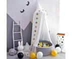 240cm Kids Children Bedroom Bed Curtain Canopy Hanging Summer Mosquito Net Decor-Grey