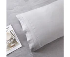 2Pcs King Queen Stylish Solid Color Bed Pillow Case Cushion Cover Bedroom Decor-Grey King