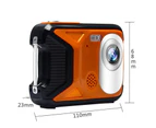 1 Set Camera Optical Zoom Water Proof HD-compatible Support TF Card Boys Girls Outdoor Digital Camera for Photograph - Dark Orange