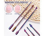 3Pcs/Set Manicure Kit Good Craftsmanship Ergonomic Stainless Steel Nail Art Cuticle Pusher for Indoor 1#