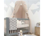 Baby Lace Crib Tent Round Dome Hanging Curtain Mosquito Net Kids Room Decor-White