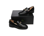 EVERAU(R) Leather Loafer Low Block Heels Katia - Black