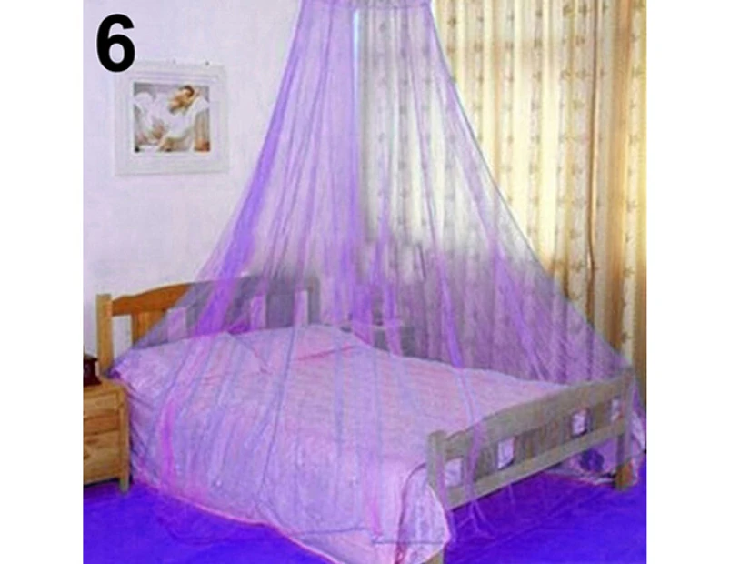 Elegant Lace Insect Bed Canopy Netting Curtain Round Dome Mosquito Net Bedding-Purple